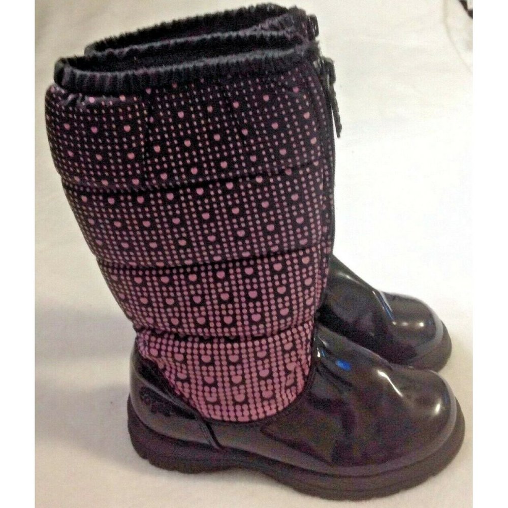 Girl's Totes Kerry Black Snow Boots Sz 1 Med Insulated Winter Boots Waterproof